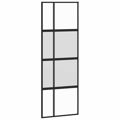 Porta Scorrevole Set Ferramenta Nera 76x205 cm Vetro Temperato