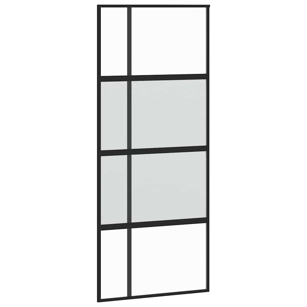 Porta Scorrevole Set Ferramenta Nera 90x205 cm Vetro Temperato | homemem39