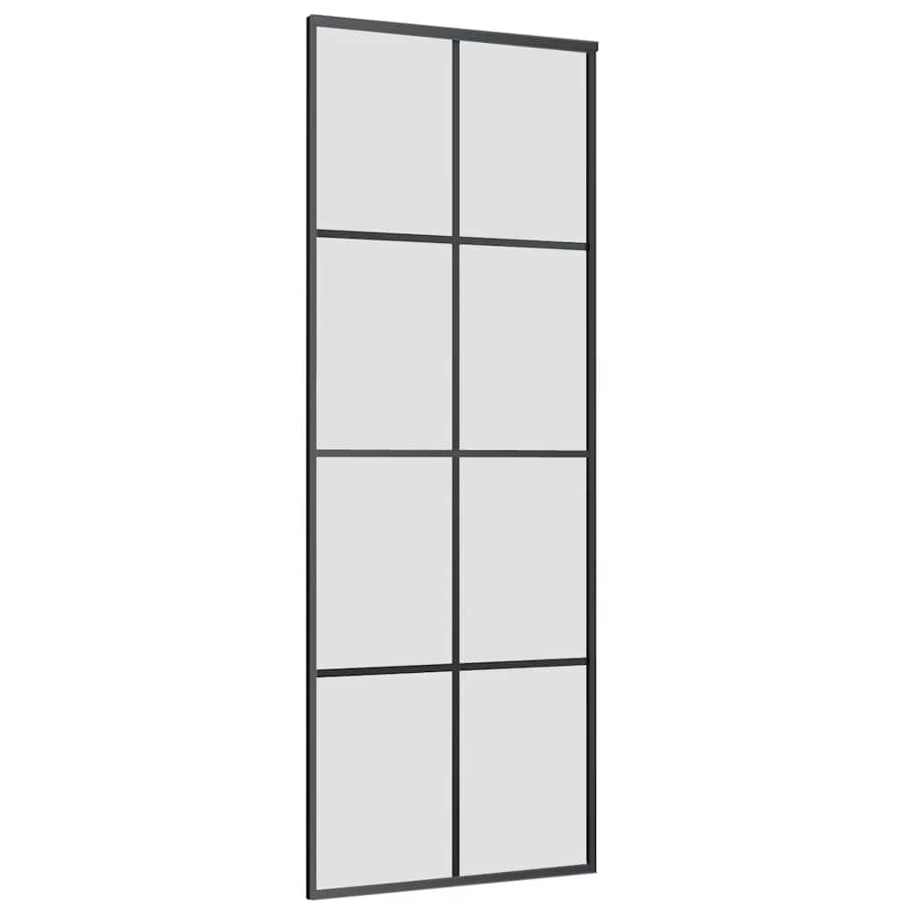 Porta Scorrevole con Ferramenta Nera 76x205 cm in Vetro ESG | homemem39