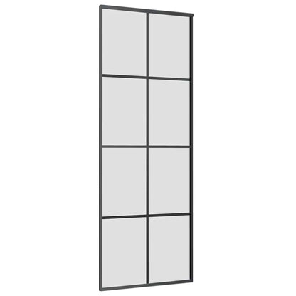 Porta Scorrevole con Ferramenta Nera 76x205 cm in Vetro ESG | homemem39