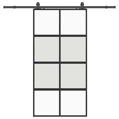 Porta Scorrevole Ferramenta Nera 102,5x205 cm Vetro Temperato | homemem39