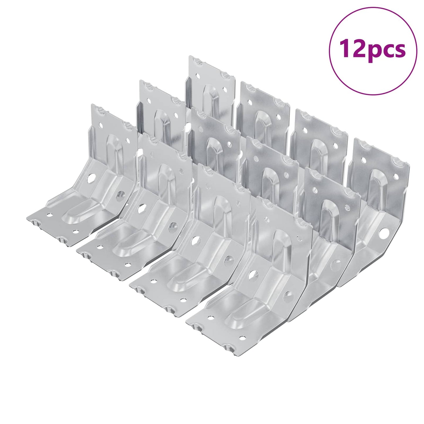 Supporto 12 pcs Zincato 106 x 55 x 1,5mm Acciaio