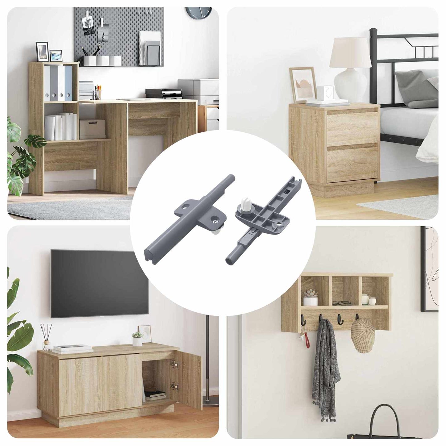 Smorzatore a Chiusura Morbida 2 pcs Grigio 125 x 47 x 15 mm PP