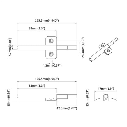 Smorzatore a Chiusura Morbida 1161 pcs Grigio 125 x 47 x 15 mm