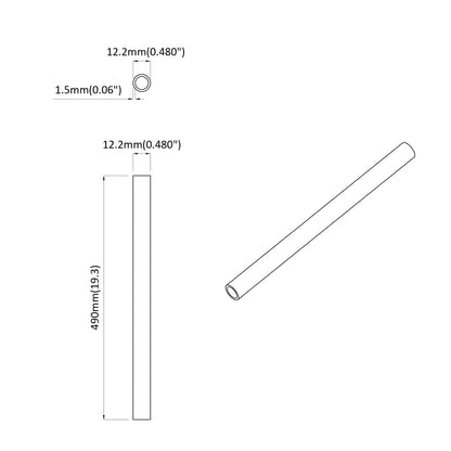 Tubo PVC 2 pcs Bianco 12,2 x 1,8 x 500 mm Mterialpp e PE