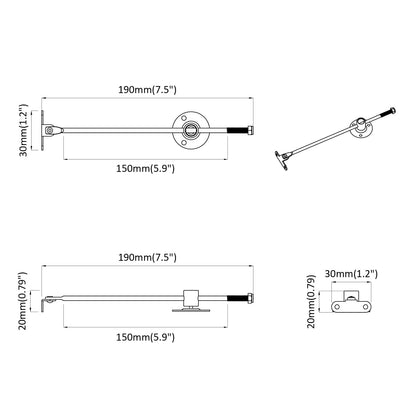 Struttura a Gas 2 pcs Argento 190 mm Ferro