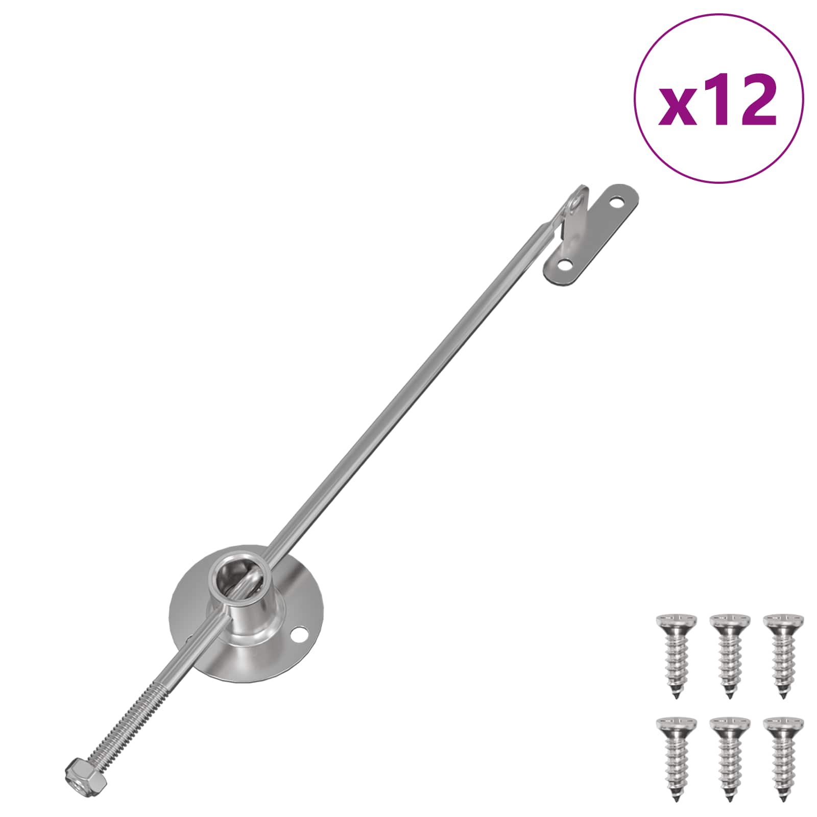 Cerniera a barra di trascinamento 12 pcs Argento 190 mm Metallo | homemem39