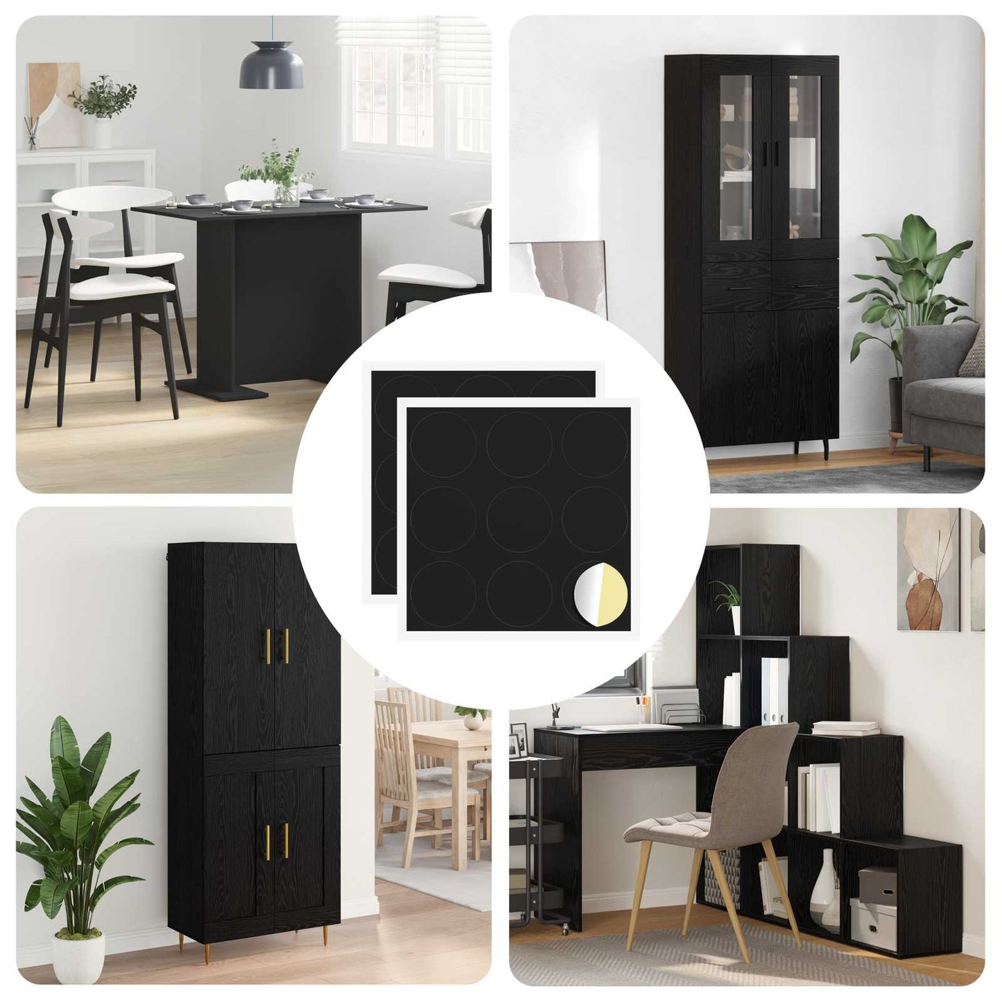 Copertura Vite Adesiva 2 pcs Nero Ø 20 x 0,5 mm Carta Rivestita