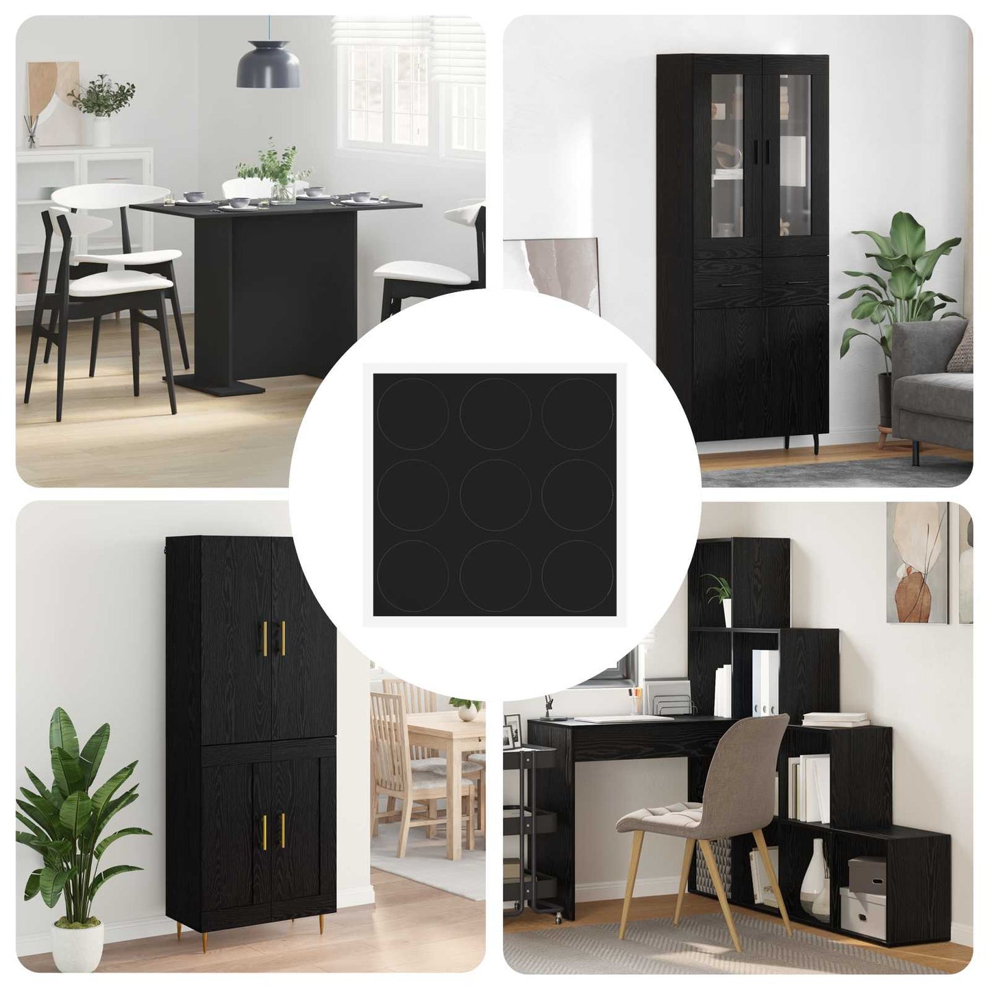 Copertura Vite Adesiva 12 pcs Nero Ø 20 x 0,5 mm