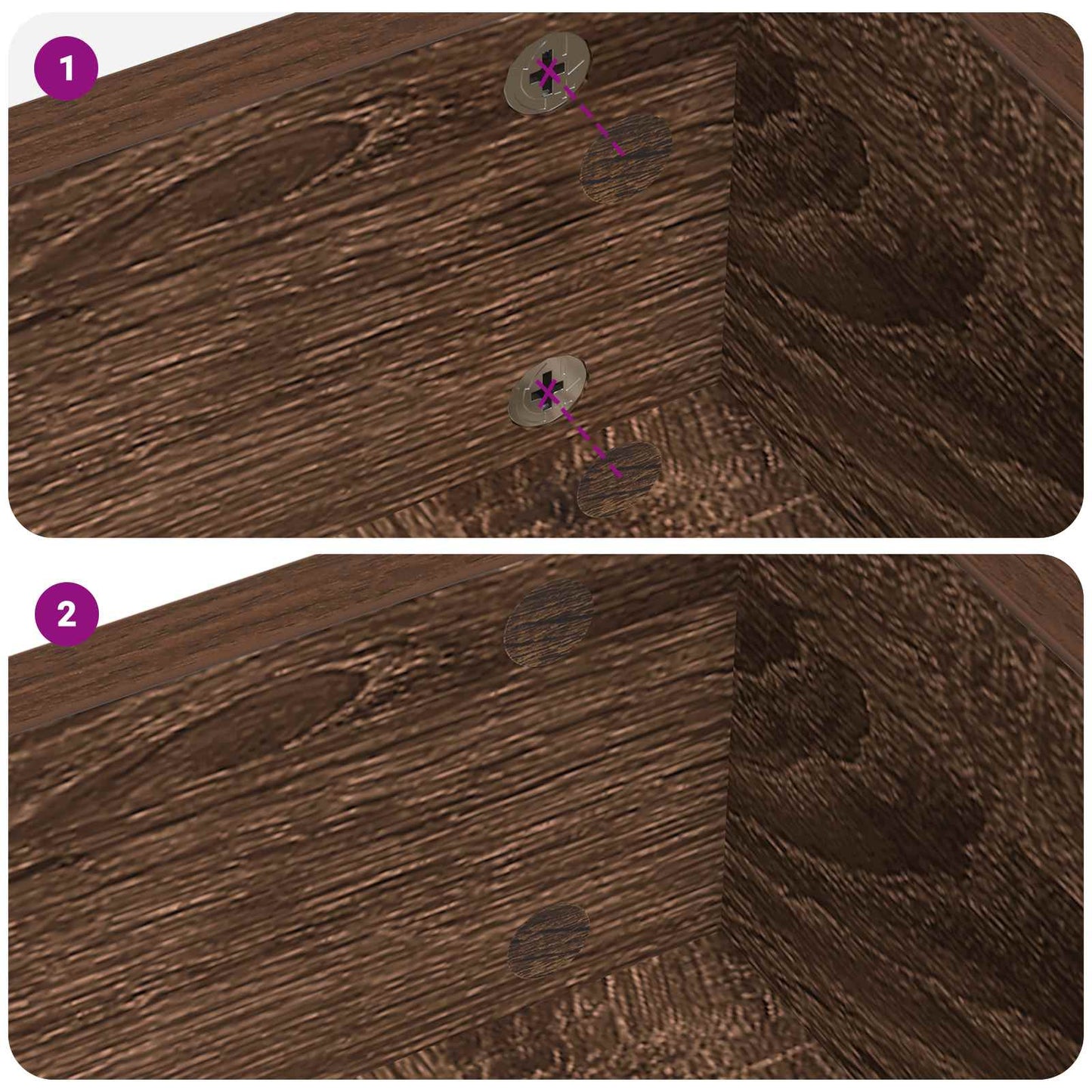 Copertura Vite Adesiva 2 pcs Rovere Marrone Ø 20 x 0,5 mm