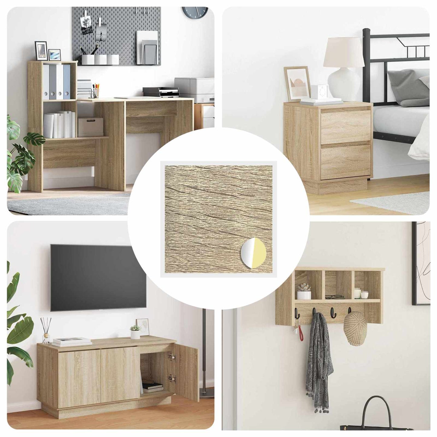 Copertura Vite Adesiva 12 pcs Rovere Sonoma Ø 20 x 0,5 mm