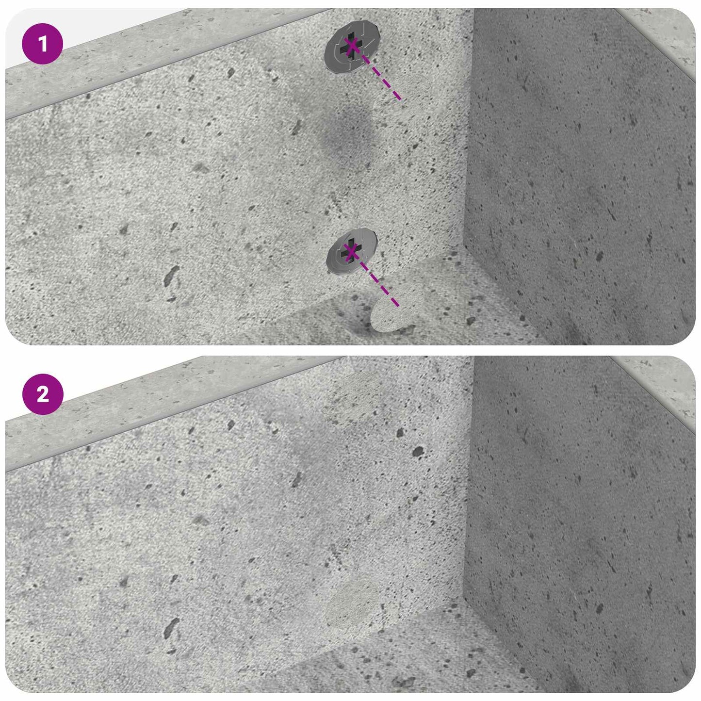 Copertura Vite Adesiva 2 pcs Grigio cemento Ø 20 x 0,5 mm