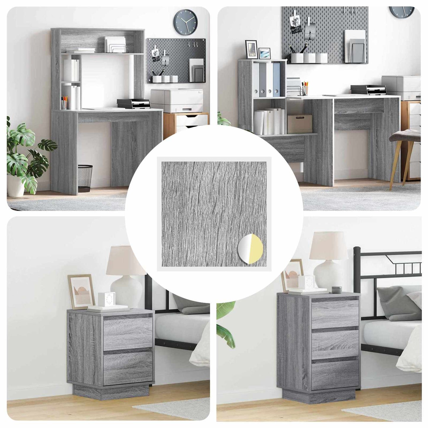 Copertura Vite Adesiva 12 pcs Grigio Sonoma Ø 20 x 0,5 mm