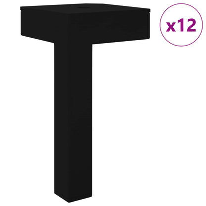Piedi in piedi 12 pcs Nero 57 x 57 x 100 mm Ferro
