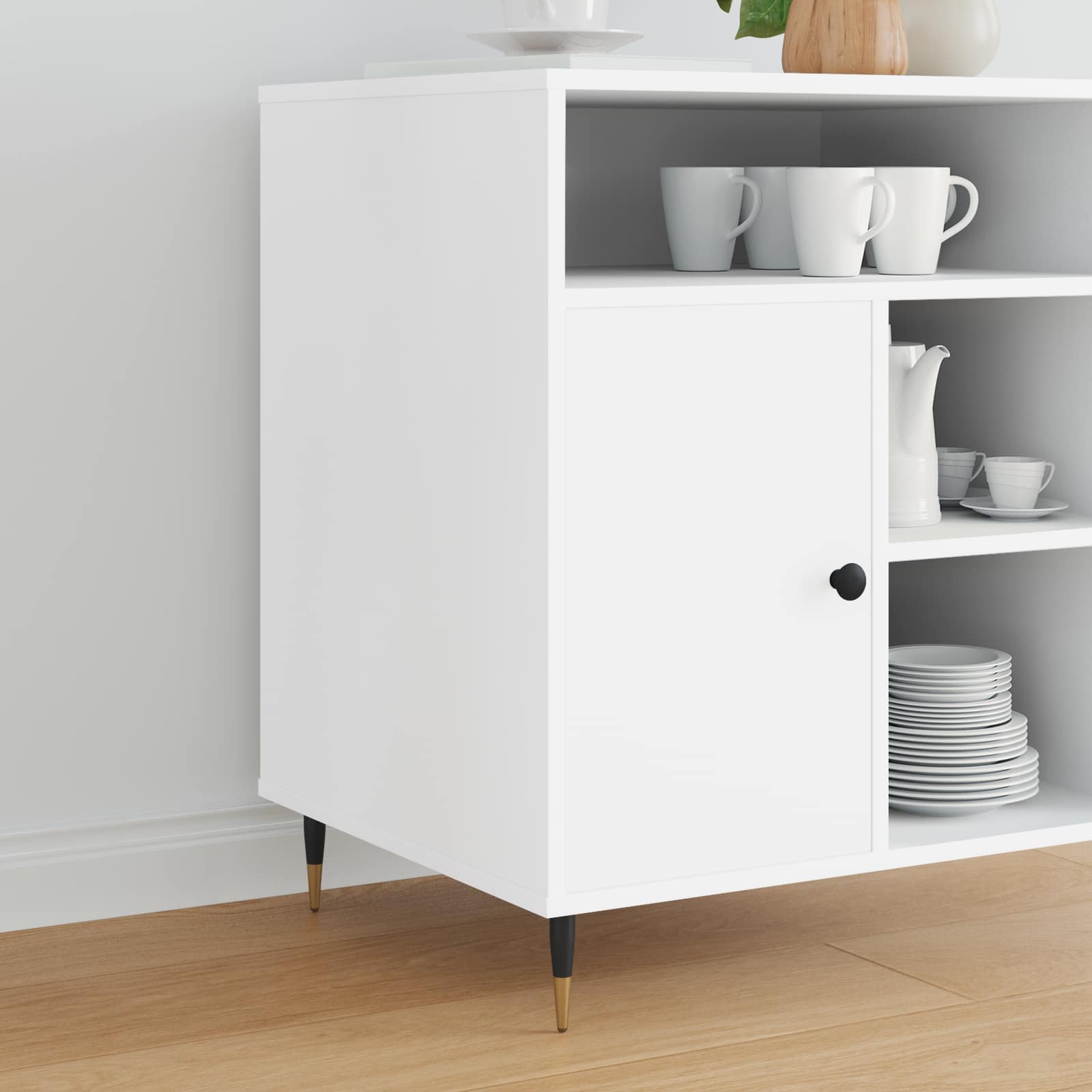 Piedini per mobili 12 pcs Nero e Oro Ø 40 x 98 mm Ferro | homemem39