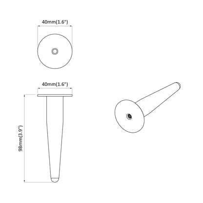 Piedi in piedi 2 pcs Oro 98 x 40 mm Ferro | homemem39
