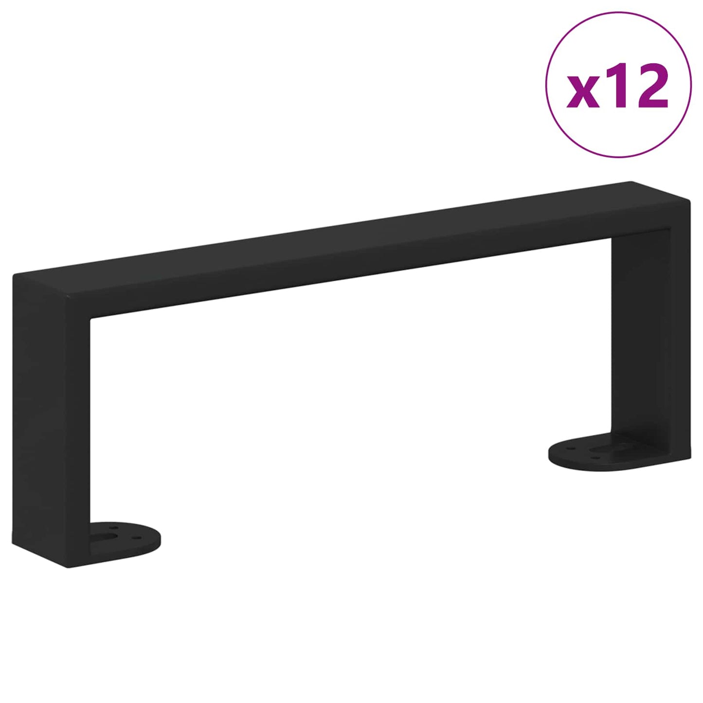 Piedini per mobili 12 pcs Nero 281 x 40,5 x 100 mm Ferro