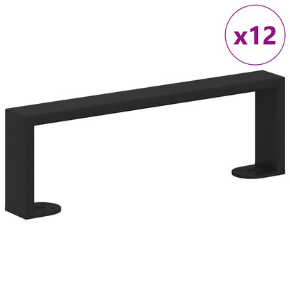 Piedini per mobili 12 pcs Nero 311 x 40,5 x 100 mm Ferro | homemem39