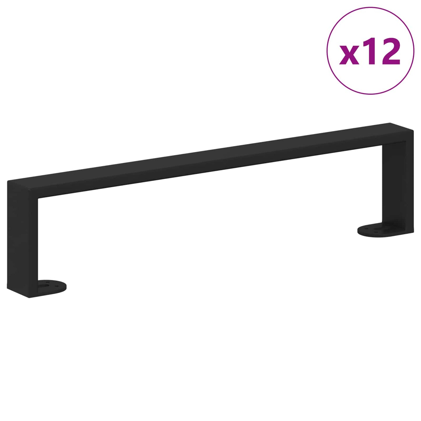 Piedini per mobili 12 pcs Nero 436 x 40,5 x 100 mm Ferro