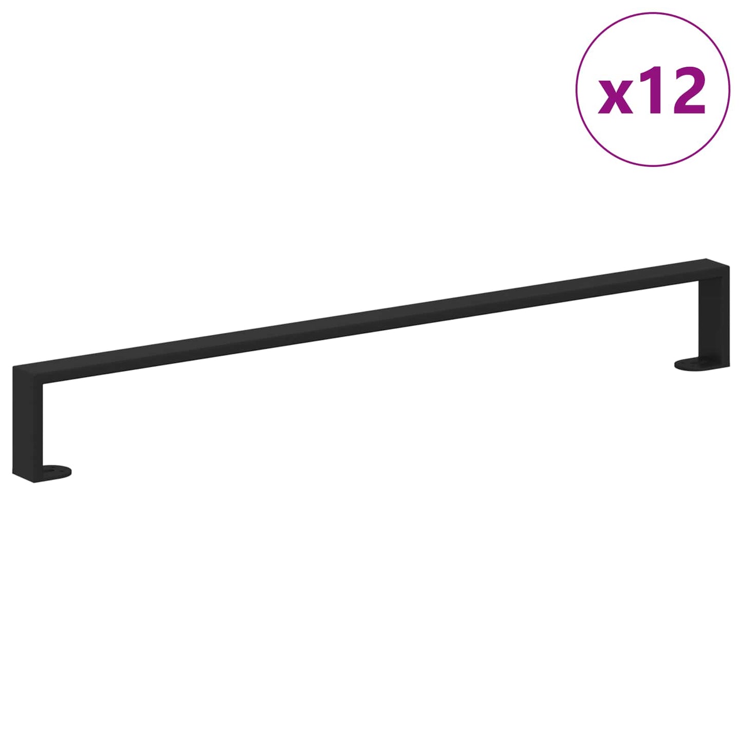 Piedini per mobili 12 pcs Nero 796 x 40,5 x 100 mm Ferro | homemem39