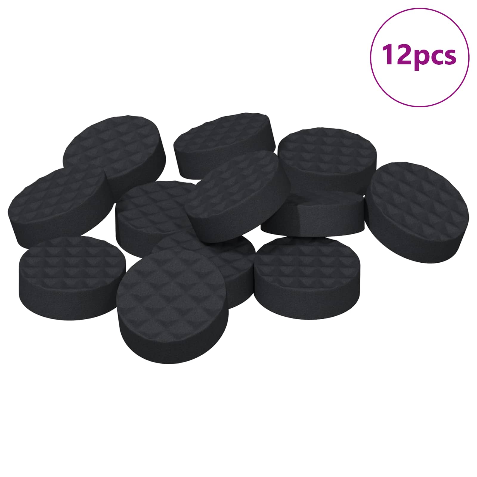 Pannelli per Piedi di Mobili 12 pcs Nero Ø 14 x 4 mm EVA | homemem39