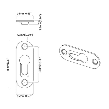 Appendino a forma di chiave 2 pcs Argento 45 x 16 x 3.5 mm | homemem39