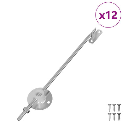 Cerniera a supporto per coperchio 12 pcs Argento Ferro | homemem39