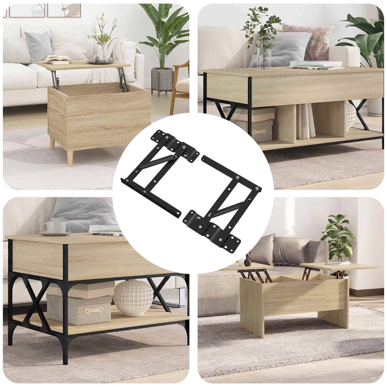 Meccanismo di Sollevamento per Letto 12 pcs Nero Ferro | homemem39