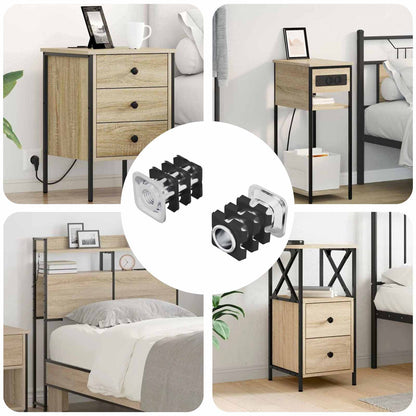 Inserto per tubo filettato 2 pcs Nero e Argento Acciaio zincato | homemem39