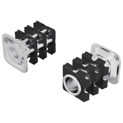 Inserto per tubo filettato 2 pcs Nero e Argento Acciaio zincato | homemem39
