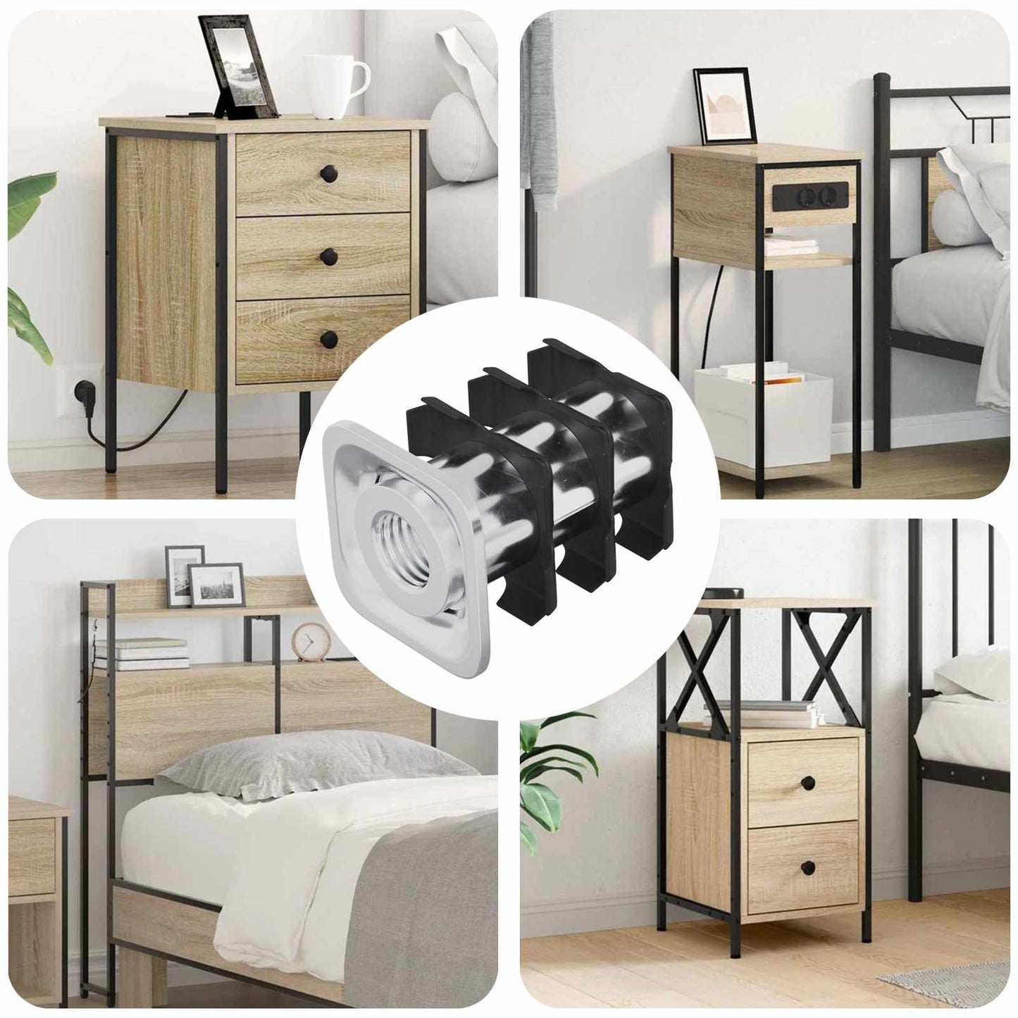 Inserto per tubo filettato 12 pcs Nero e Argento | homemem39