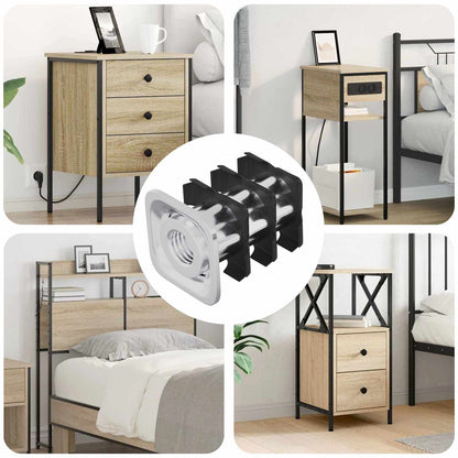 Inserto per tubo filettato 12 pcs Nero e Argento | homemem39