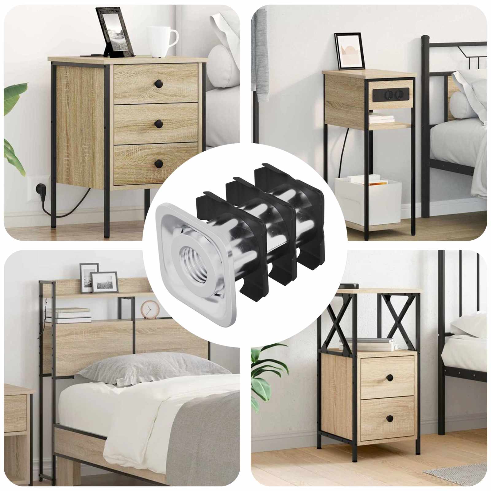 Inserto per tubo filettato 1818 pcs Nero e Argento | homemem39