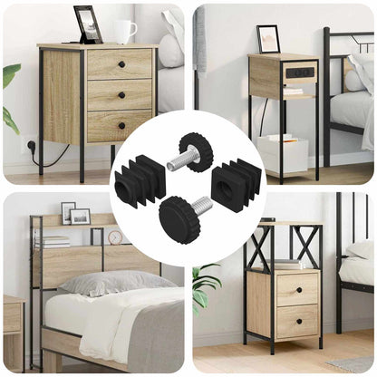 Livellatori per Mobili Regolabile 2 pcs Nero M6 PP | homemem39