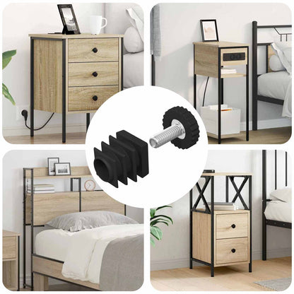 Livellatori per Mobili Regolabile 12 pcs Nero M6 PP | homemem39