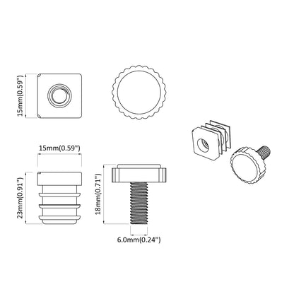 Livellatori per Mobili Regolabile 12 pcs Nero M6 PP | homemem39