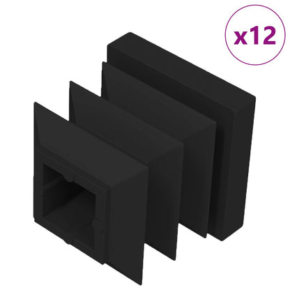 Tappi terminali 12 pcs Nero 15 x 15 x 15 mm PP