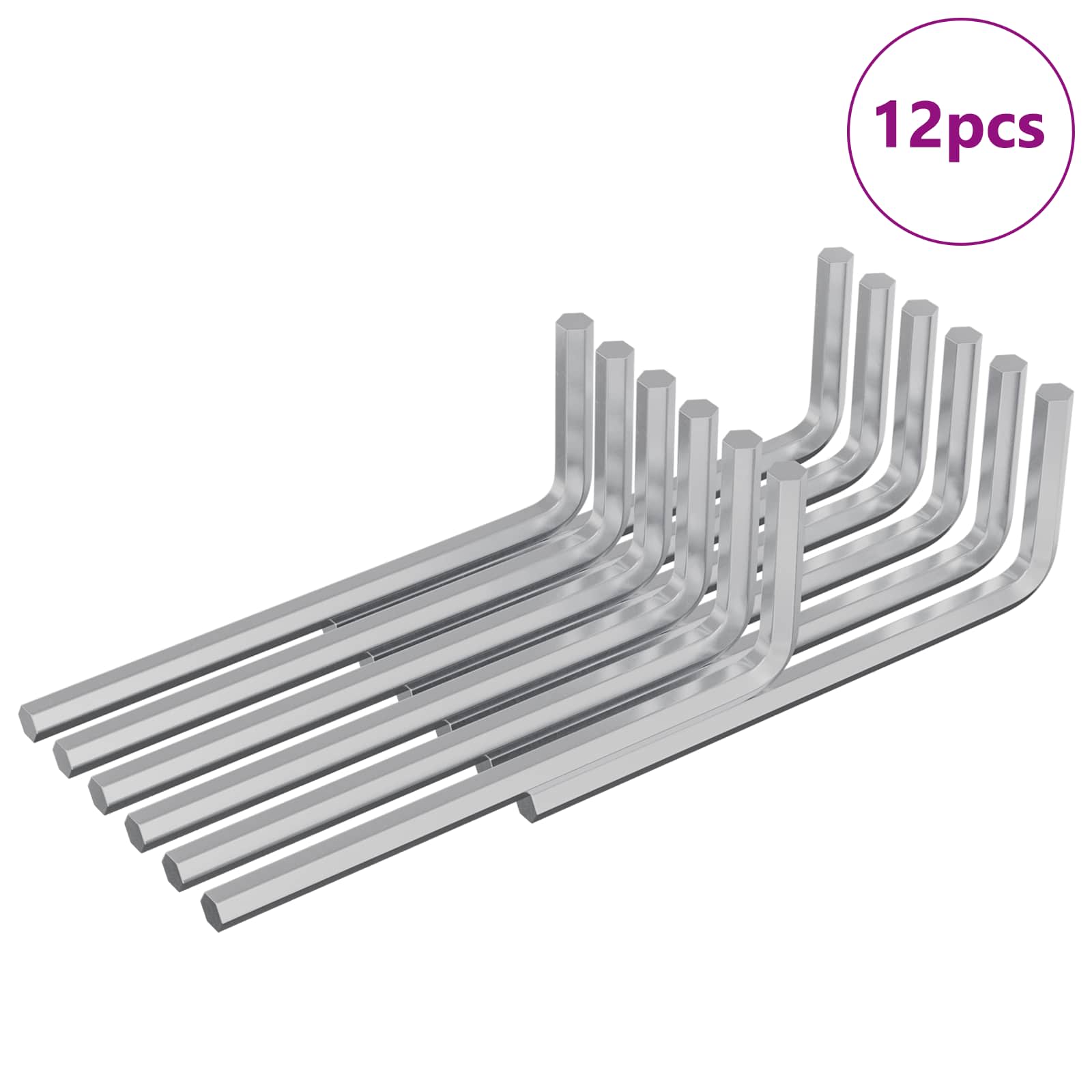 Chiave Esagonale 12 pcs Argento 20 x 52 mm Acciaio | homemem39