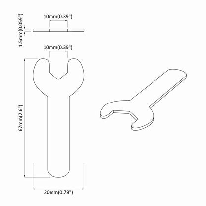 Chiave inglese 2 pcs Argento 10 mm Ferro | homemem39