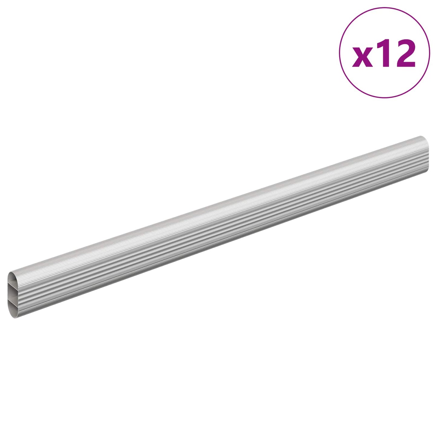 Asta per armadio 12 pcs Argento 371,5 x 15 x 29 mm