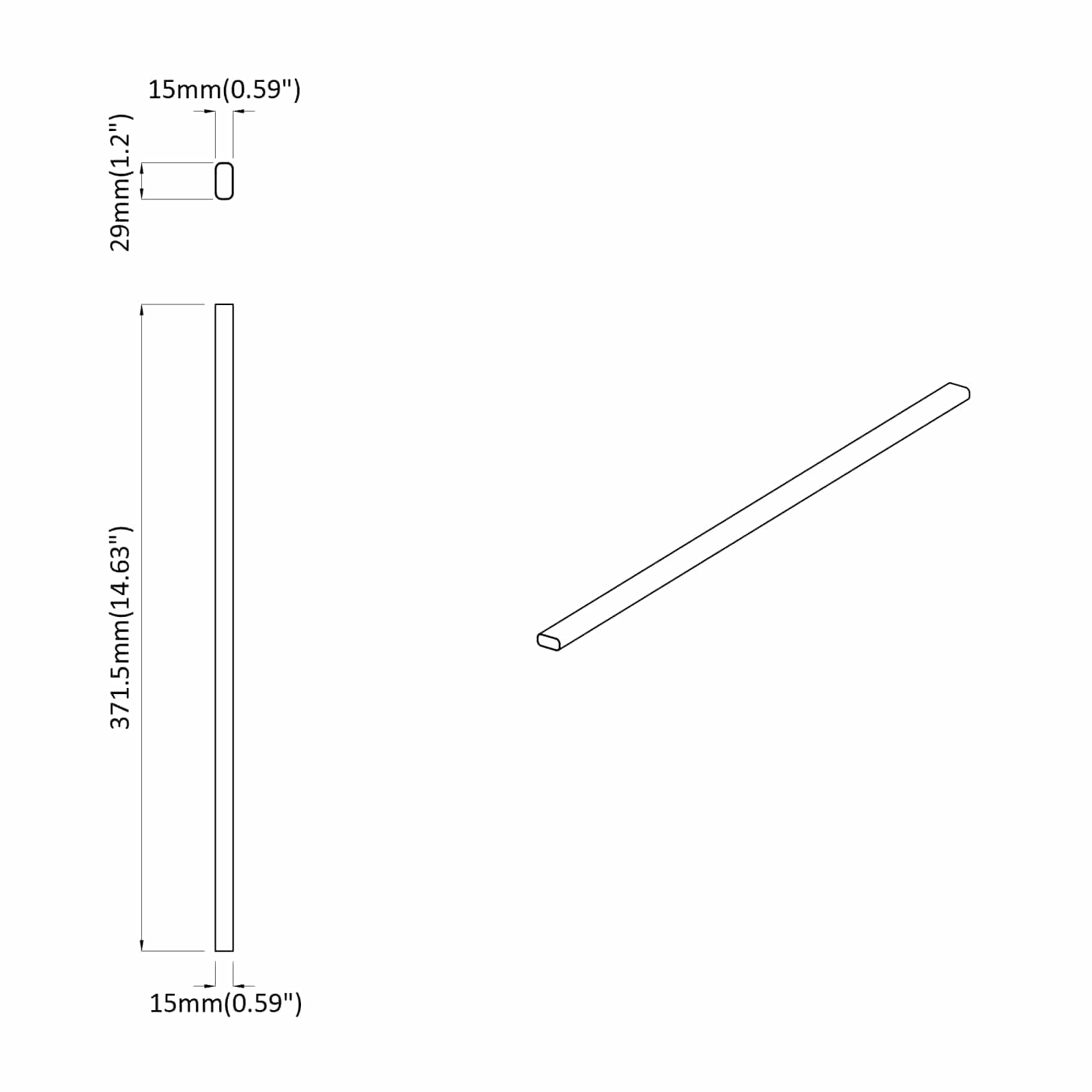 Asta per armadio 12 pcs Argento 371,5 x 15 x 29 mm | homemem39