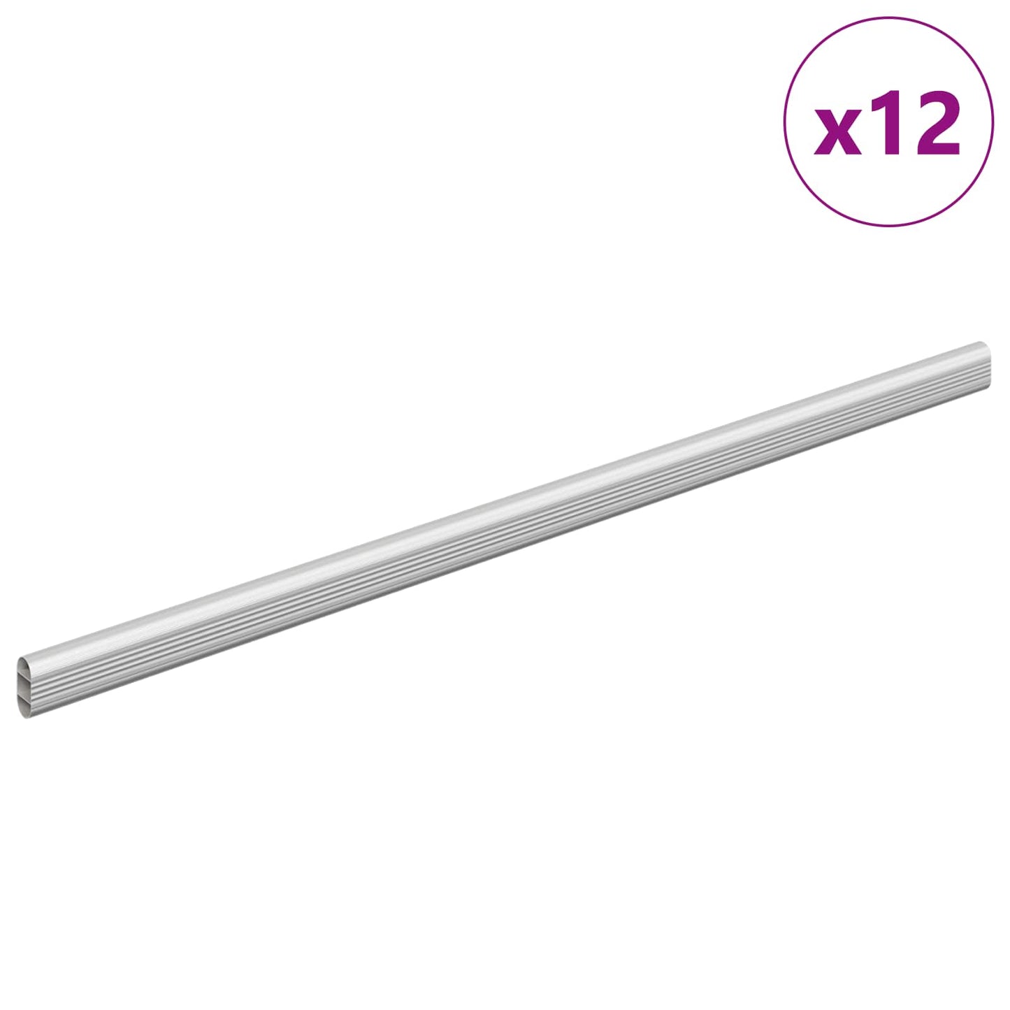 Asta per armadio 12 pcs Argento 472 x 15 x 29 mm | homemem39