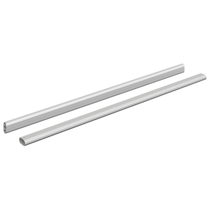 Asta per armadio 2 pcs Argento 664 x 15 x 29 mm