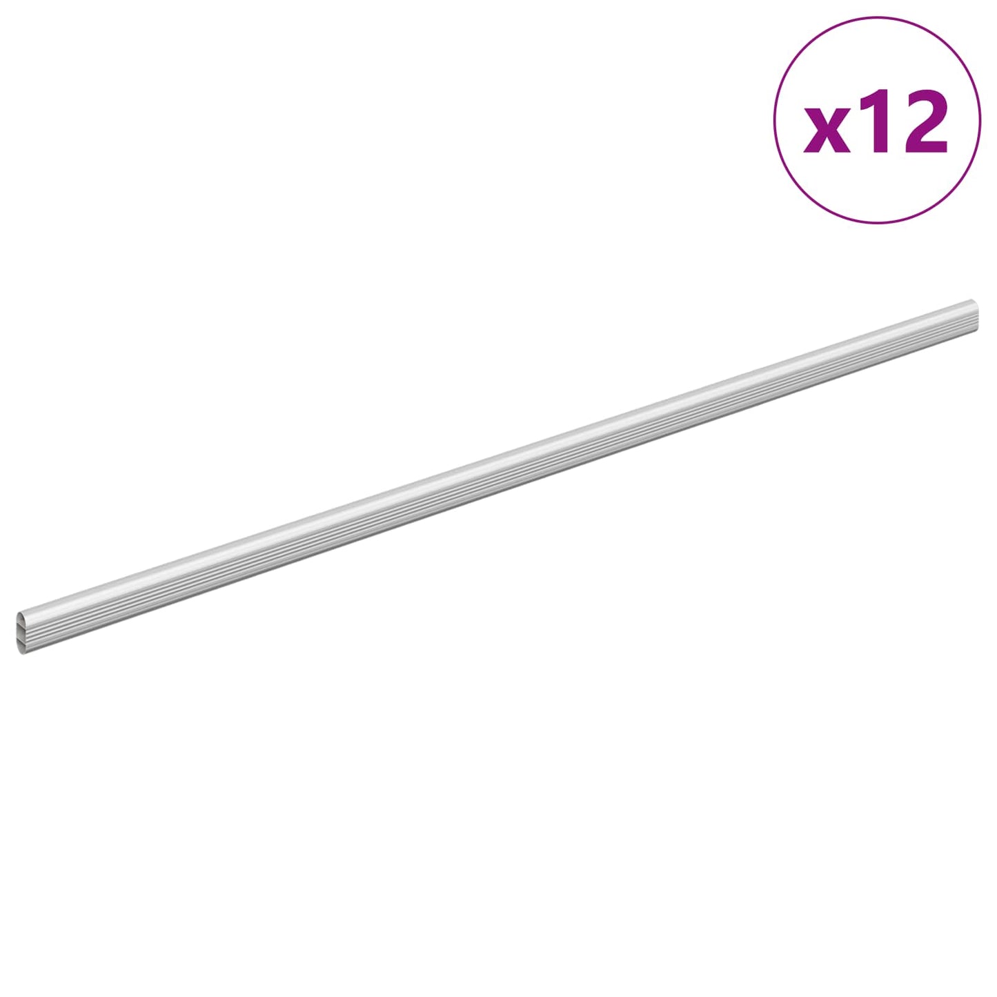 Asta per armadio 12 pcs Argento 764 x 15 x 29 mm