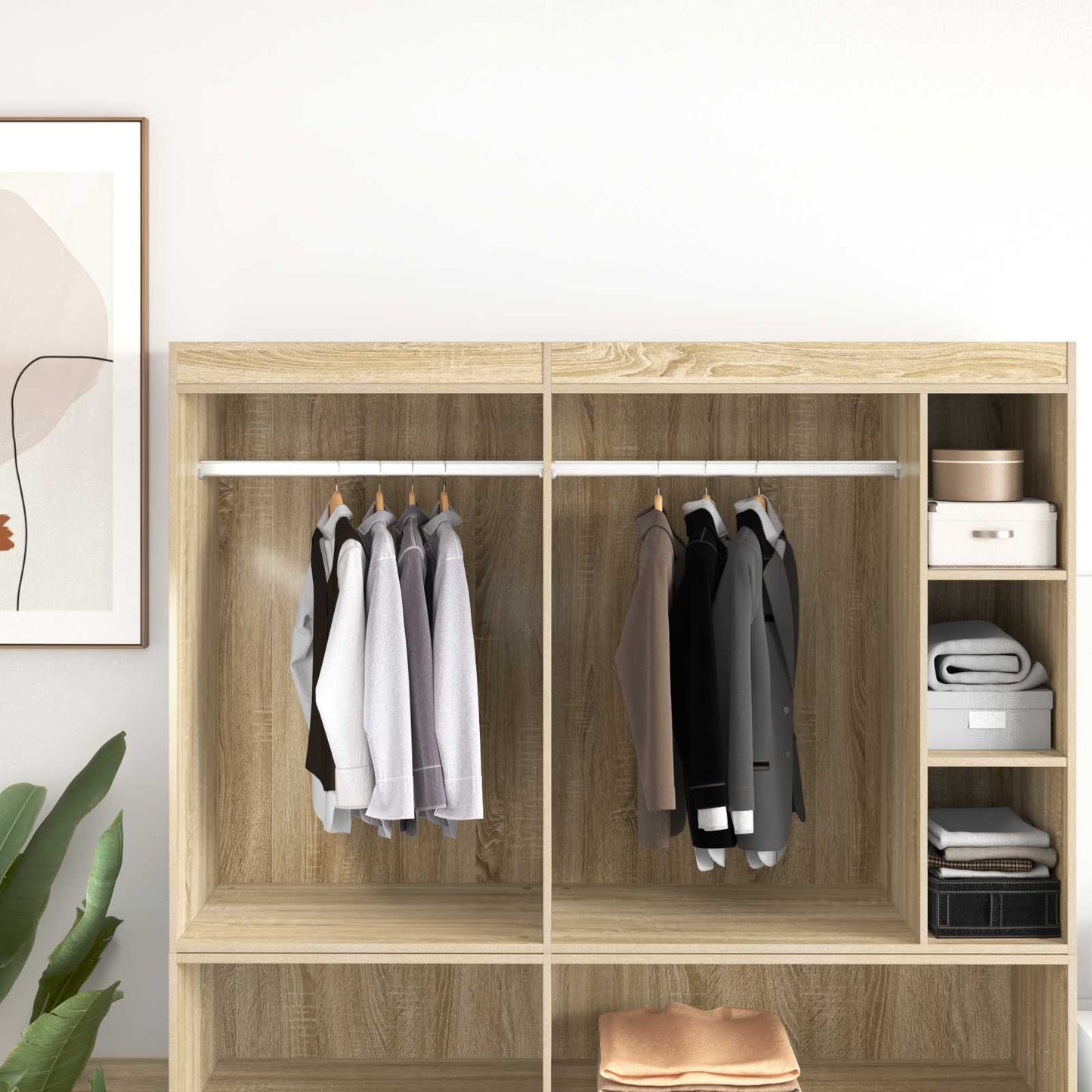 Asta per armadio 2 pcs Argento 764 x 15 x 29 mm