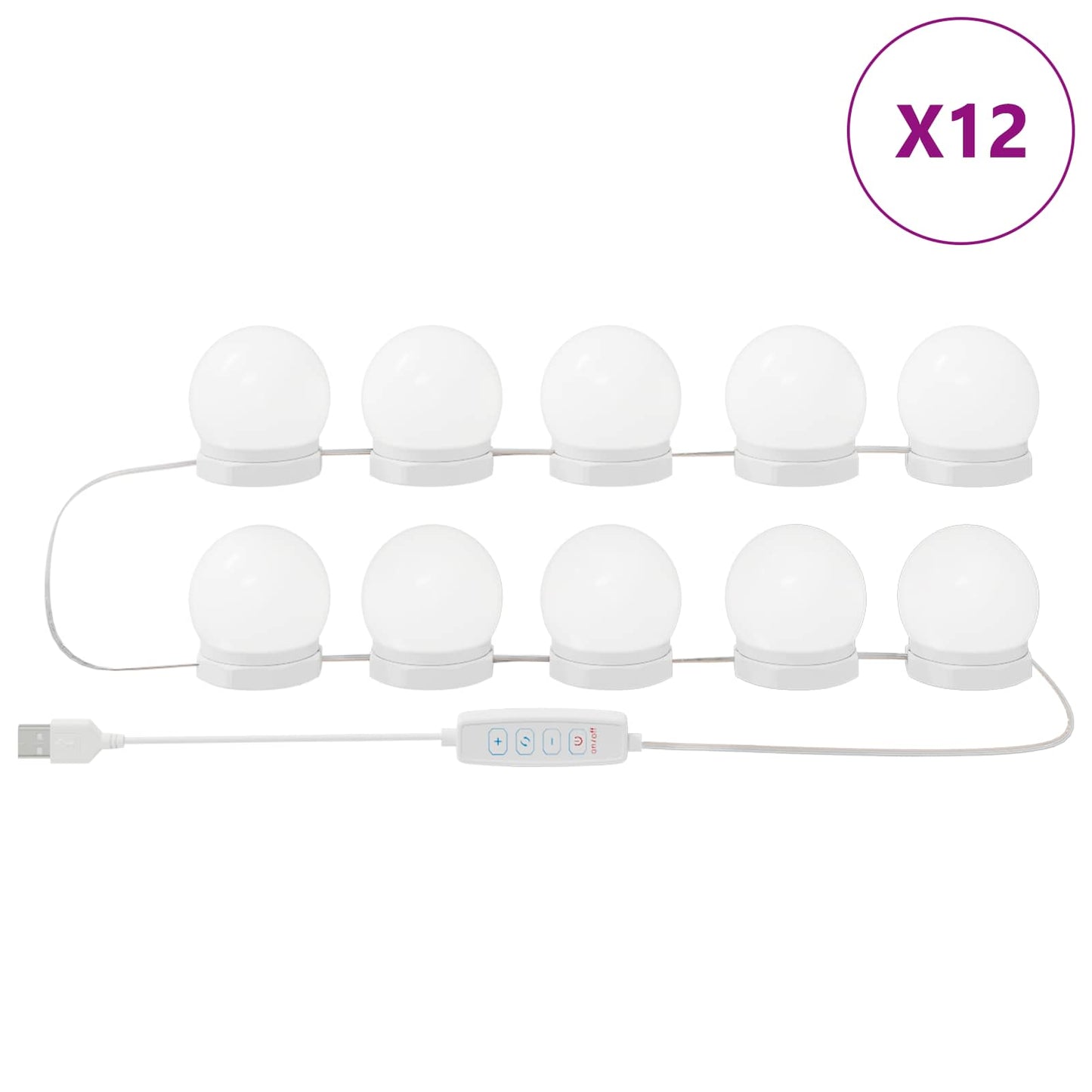 Luci per Specchio 12 pcs Bianco 4.5 x 4.5 x 4.8 cm Plastica | homemem39