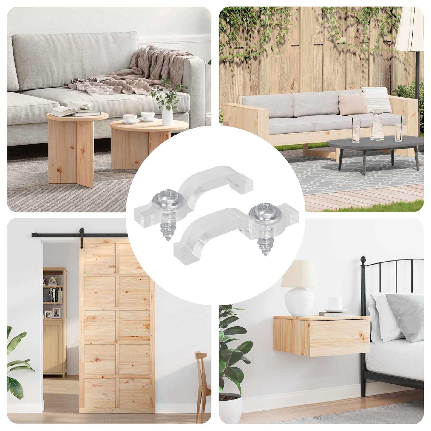 Clip per Striscia LED 2 pcs Trasparente 23,8 x 7,3 x 4,3 mm