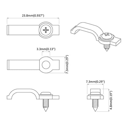 Clip per Striscia LED 2 pcs Trasparente 23,8 x 7,3 x 4,3 mm