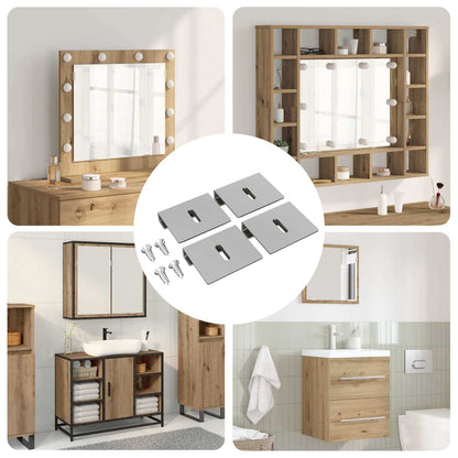 Supporto per Specchio 12 pcs Nichel 35 x 30 x 8,3 mm Acciaio