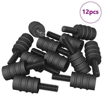 Vite di Standoff 12 pcs Nero M4 Gomma e Acciaio